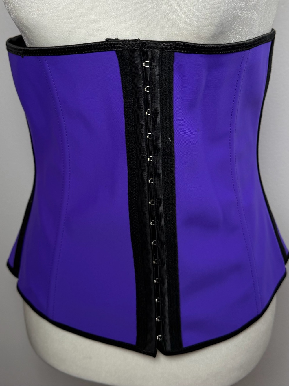Women’s XL Purple Latex Waist Trainer Corset 3 Row Hook Tummy Control Faja